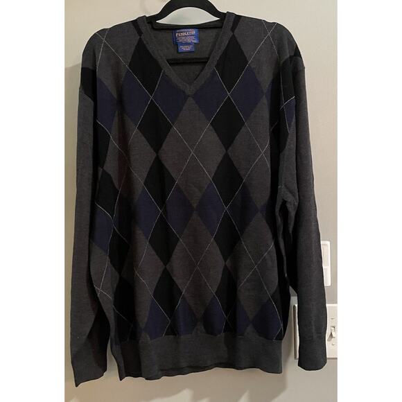 Pendleton Sweater Merino Wool Diamond Argyle Jumper Pullover Long Sleeve XXL - Picture 1 of 6